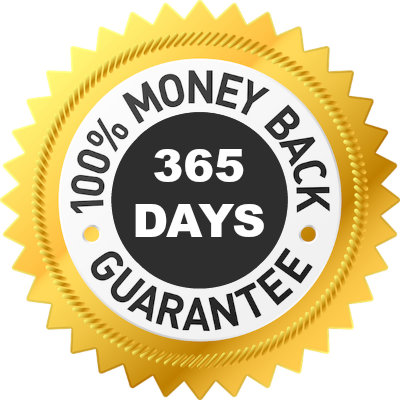 Dentolyn 365-day money-back guarantee badge