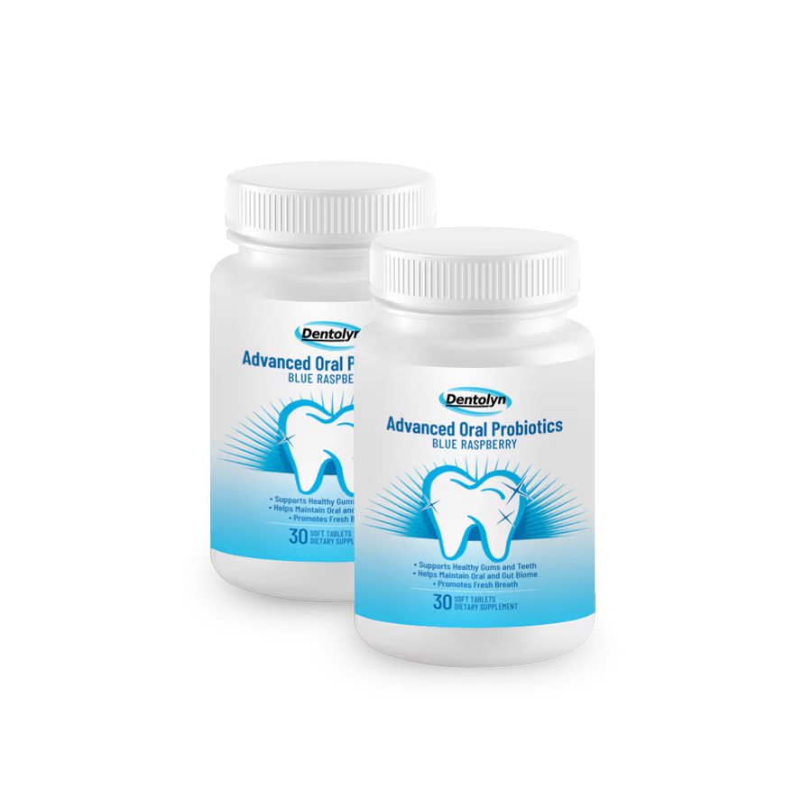 Dentolyn oral health supplement bottles